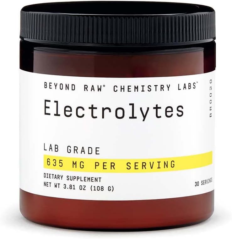 BEYOND RAW ķīmijas laboratorijas Elektrolītu pulveris, Lab Grade, bez lipekļa, bez cukura Elektrolītu dzērienu Mix, atbalsta veiktspēju un hidratāciju, 30 Kalpojumi
