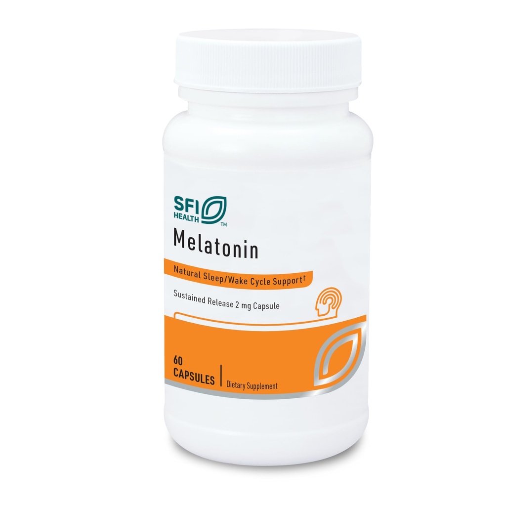 Klaire Labs SFI Health Melatonīns-SR - Ilgstoša "Laika izlaišana" Melatonīns 2 mg kapsulas - Miega atbalsts vīriešiem un sievietēm (60 kapsulas)