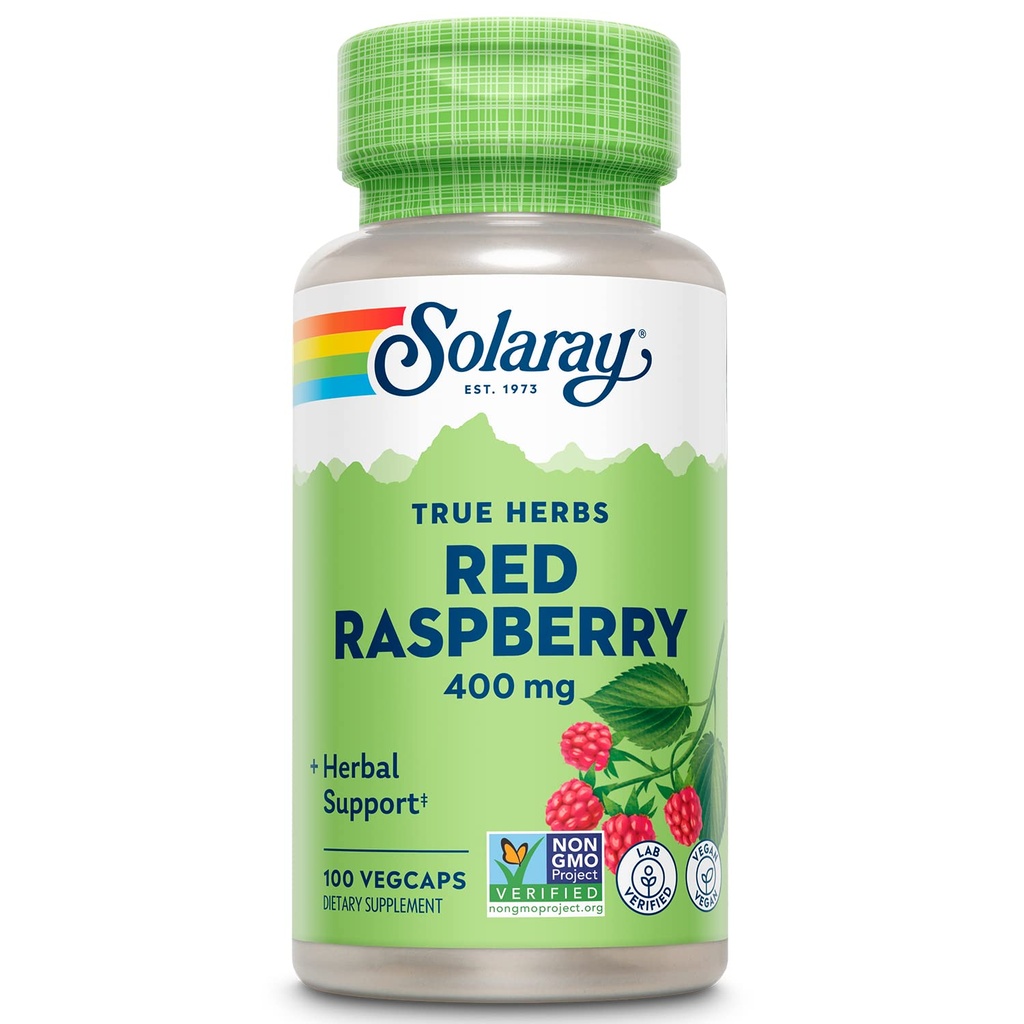 SOLARAY Sarkanā aveņu atstāj kapsulas, 400 mg - 100 Skaits