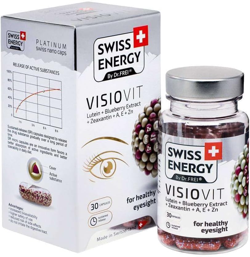 VISIOVIT Lutein + Melleņu ekstrakts veselīgai redzei, 30 ilgstošās darbības kapsulas
