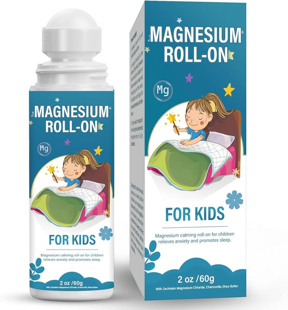 Magnija losjons bērniem, magnija rullis miegam un miegam - Palīdziet bērniem nomierināties un gulēt, Aktuāls magnija krēms - atbalsts līdzsvarots Mood, Gultas laiks un nakts