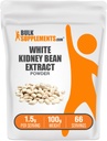 BulkSupplements.com Balto nieru pupu ekstrakts Pulveris - Balto nieru pupu pulveris - augu papildinājums - bez lipekļa, 1,5g uz vienu Kalpo, 100g (3.5 oz) (1. iepakojumā)