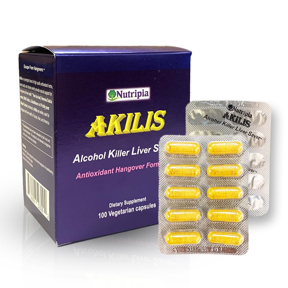 Akilis Antioksidants Aknu atbalsta tabletes (100 Vegi Caps, 33 Devas) – Palielina atveseļošanos pēc dzeršanas labākai rītdienai, Detox & Remonts ar Hovenia Dulcis, Piena daiviņas, Glutations un 16 Sastāvdaļas