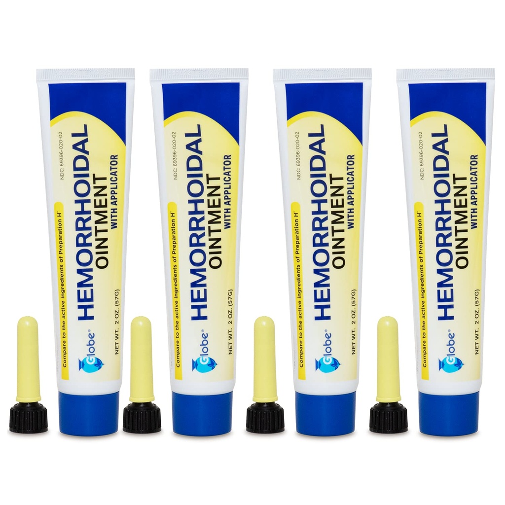 Hemoroidālais globuss, fenilefrīns HCl, petrolatums, minerāleļļa, hemoroīdu attīrīšanās no dedzināšanas, nieze un diskomforts, 2 atveres (4 iepakojumi)