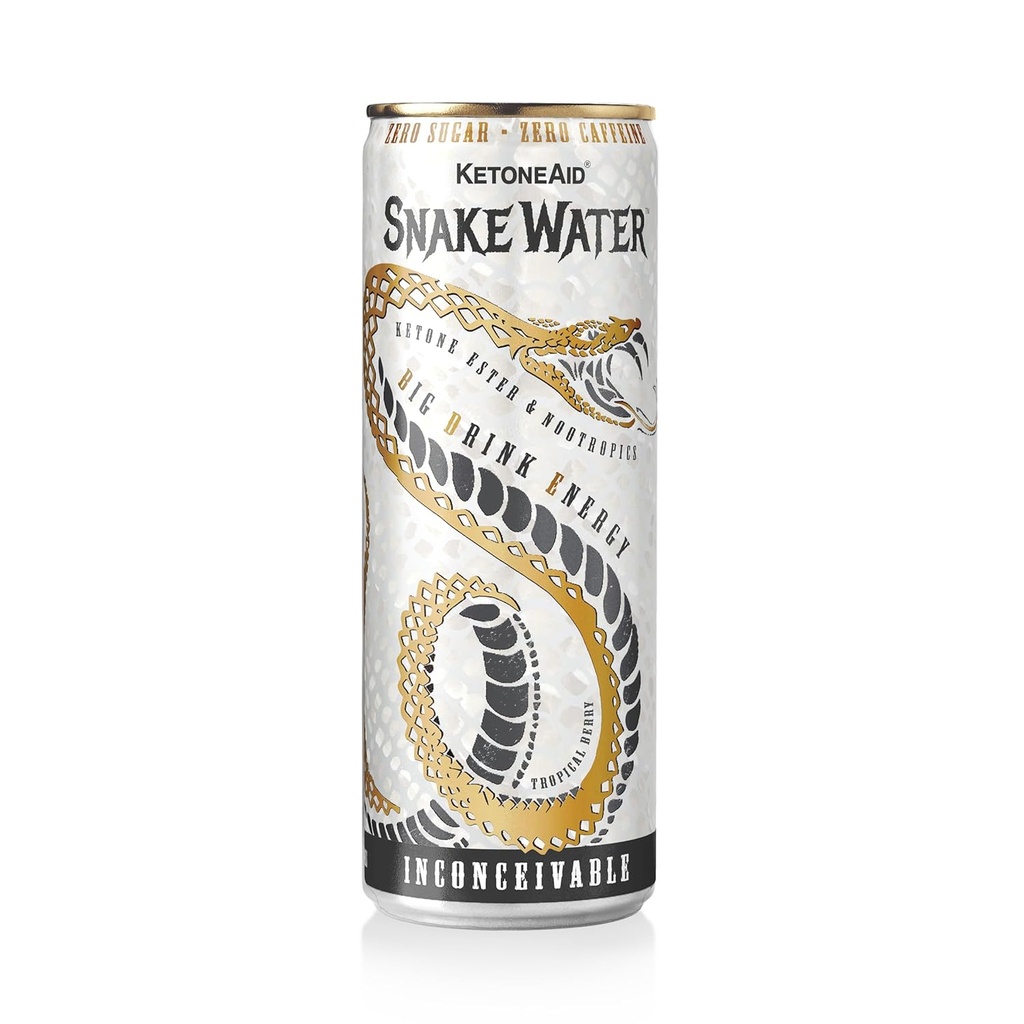 KetoneAid SnakeWater Energy Drink 2023 Versija -Ketone Ester plus Nootrops to Cure Losing - 12 Oz Can
