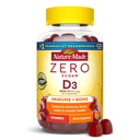 Dabā ražots Nulles cukurs D3 vitamīns Gummies 2000 SV (50 μg) Vienam servisam, Kaulu un imūnās sistēmas atbalsts, Aspartāms bez, 110 D vitamīna Gumies, 55 dienu piegādes