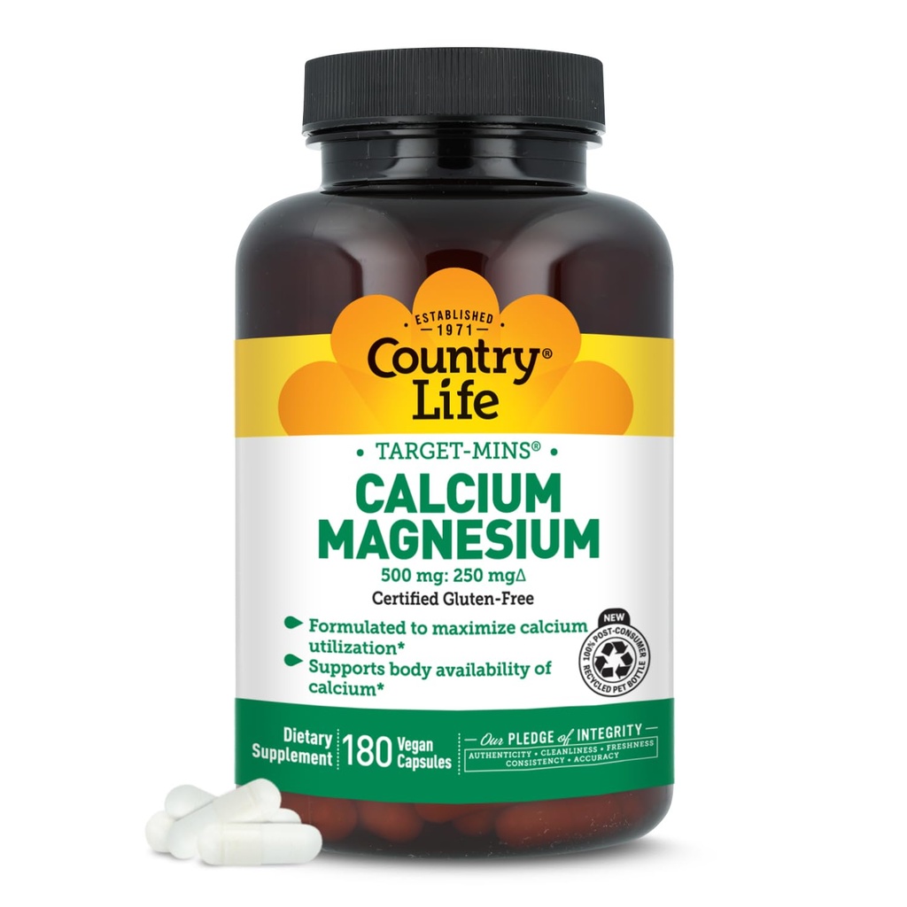 Valsts dzīves mērķa-minis kalcija magnija komplekss - 1000mg kalcija, 500mg magnija, bez lipekļa papildinājums kaulu veselībai