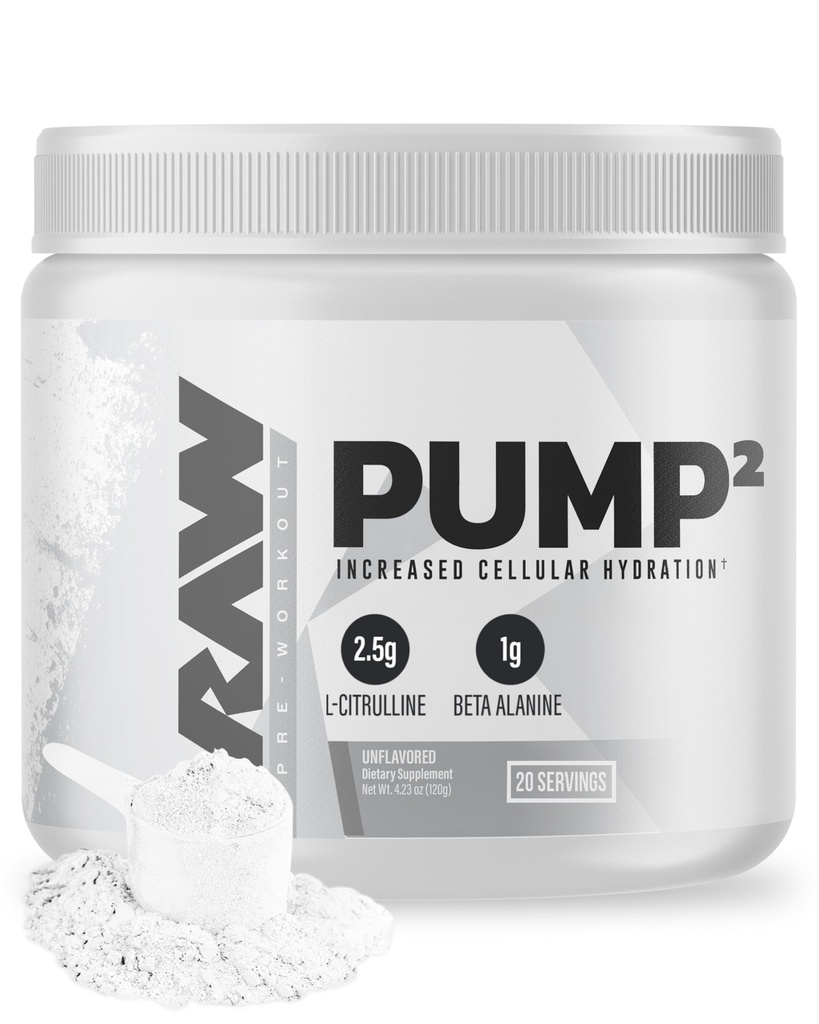 RAW Pump2 pirms treniņa    - Glicerīna sūknis Pre Workout Papildinājums , Pāra sūknis Papildinājums Best Rezultātiem vai jebkurš pirms treniņa Pulveris  - Pastiprināta hidratācija un Boost Enerģija -- Neuzliesmo (20 Kalpo)