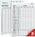 SWOOC Games® - 5 Big Premium Laminated Yardzee & Farkle Score kartes (11,5in x 8in) ar noteikumiem - Lieli atkārtoti lietojamie sausie erāzes padi milzīgiem ārpus telpām