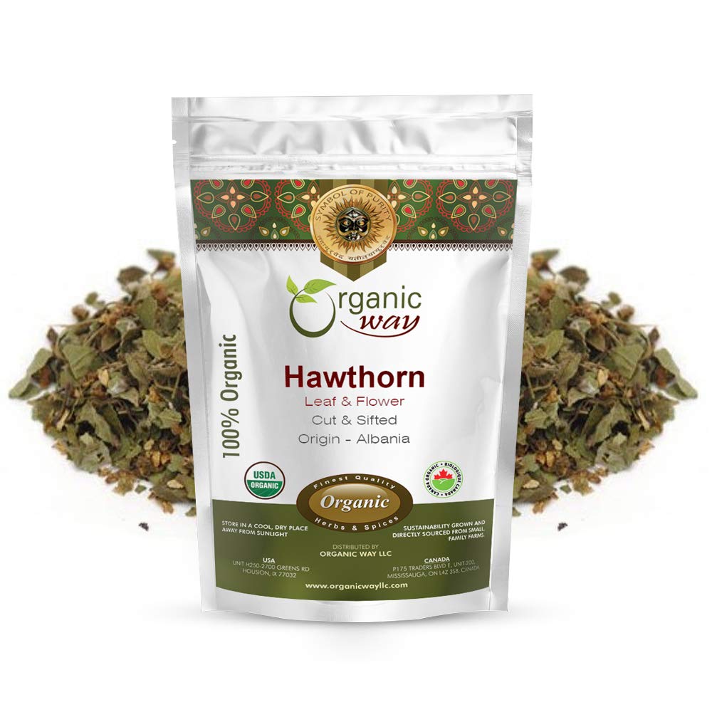 Organiskais ceļš Hawthorn Leaf and Flower Cut & Sifted (Crataegus monogina) - Ārstniecības augu tēja - European Wild-Harvest - USDA & Kosher Sertificēts -- neĢMO un bez glutēna - Izcelsme - Albānija (4 Oz)