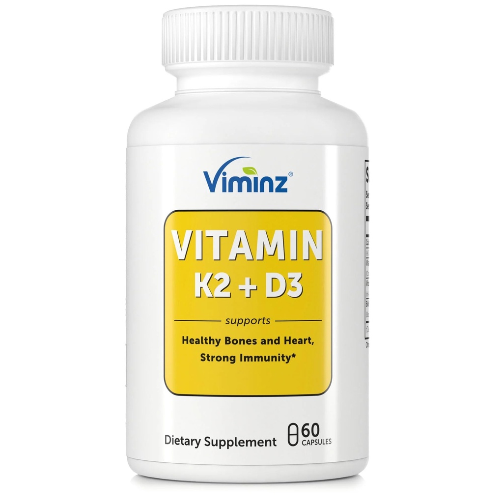 Vitamīns D3/K2-5,000 SV (125 μg) - 60 kapsulas - Atbalsta veselīgus kaulus un sirdi, spēcīgu imunitāti