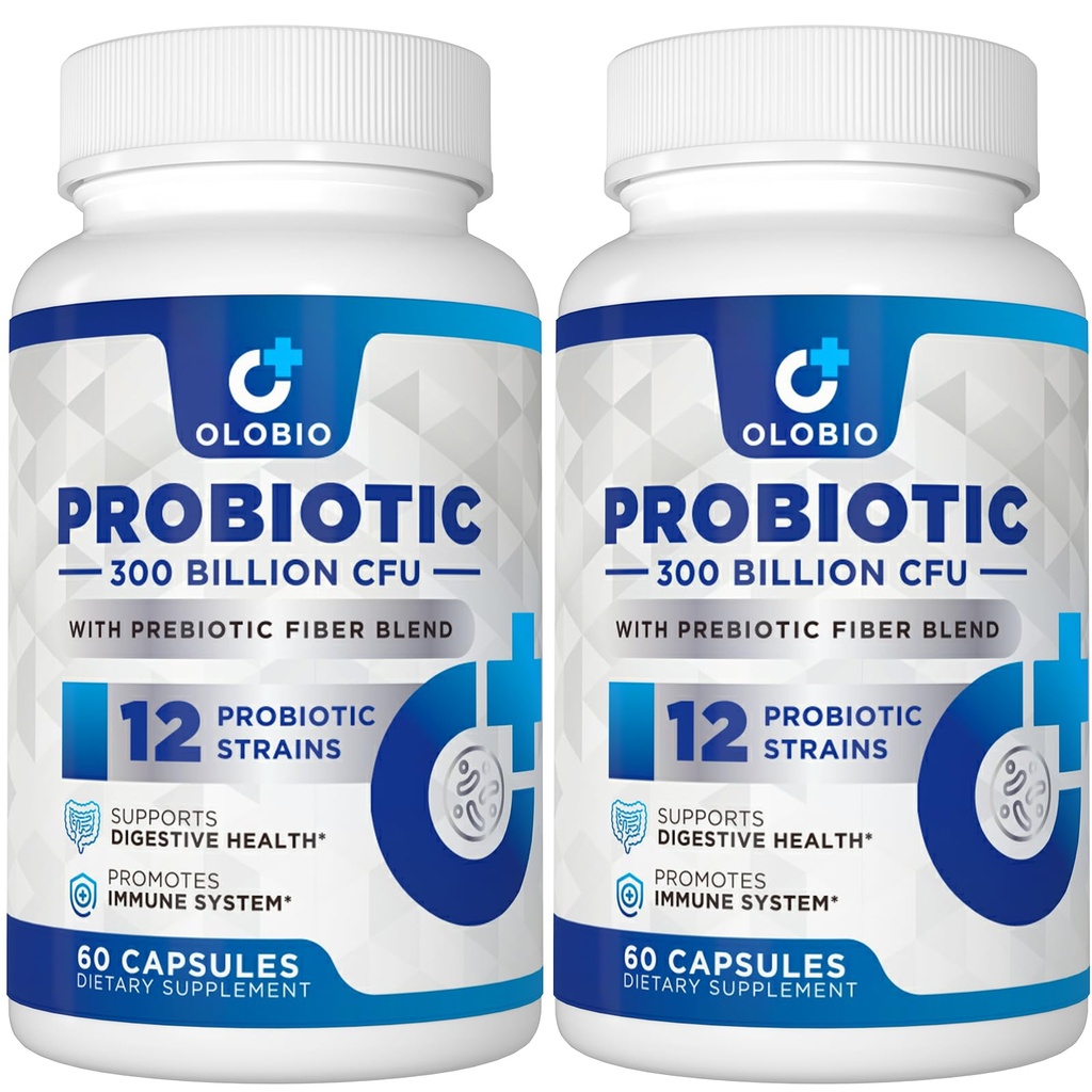 300 miljardi KVV Probiotikas, 12 celmi ar 3 Organic Prebiotics, Probiotikas sievietēm un vīriešiem, Dienas papildinājums gremošanas, Imūnās, Gut & Bloating Health, Shelf Stabils, Vegan, 120 Counts