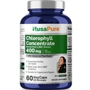 NesaPure Chlorophyll 200:1 ekstrakts, 400 mg ekvivalents 80 000mg 60 Veggie Caps (ekvivalents 80000mg uz apkalpojošo, ne-GMO, Vegan) nātrija vara hlorofilīns