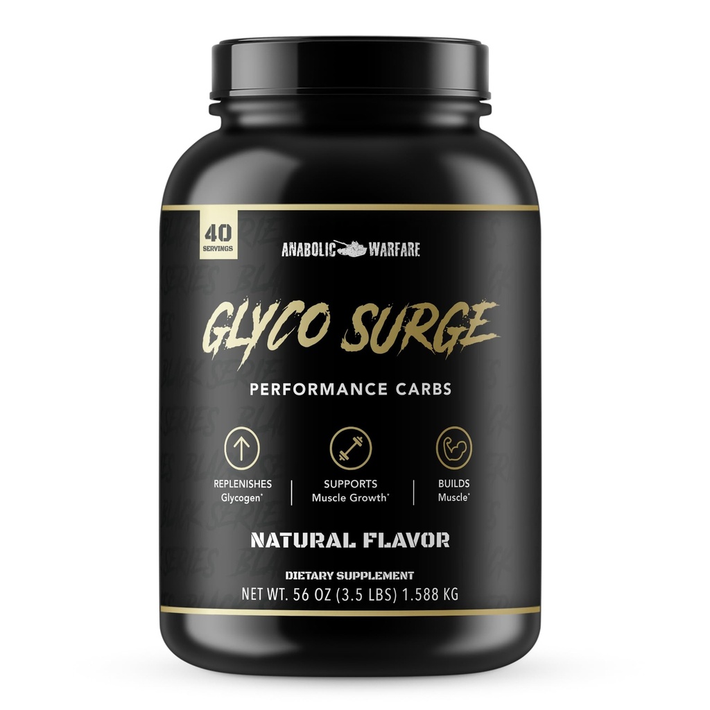 Anaboliskais karš Glyco Surge Glycogen papildinājums Veiktspēja Carbs palīdzēt Lean muskuļu augšanu, post Workout atgūšana un izturība* (Natural – 40 Kalpo)