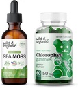 Savvaļas un organiskās jūras sūnas Tinktūra 2 fl oz & Chlorophyl Gumies