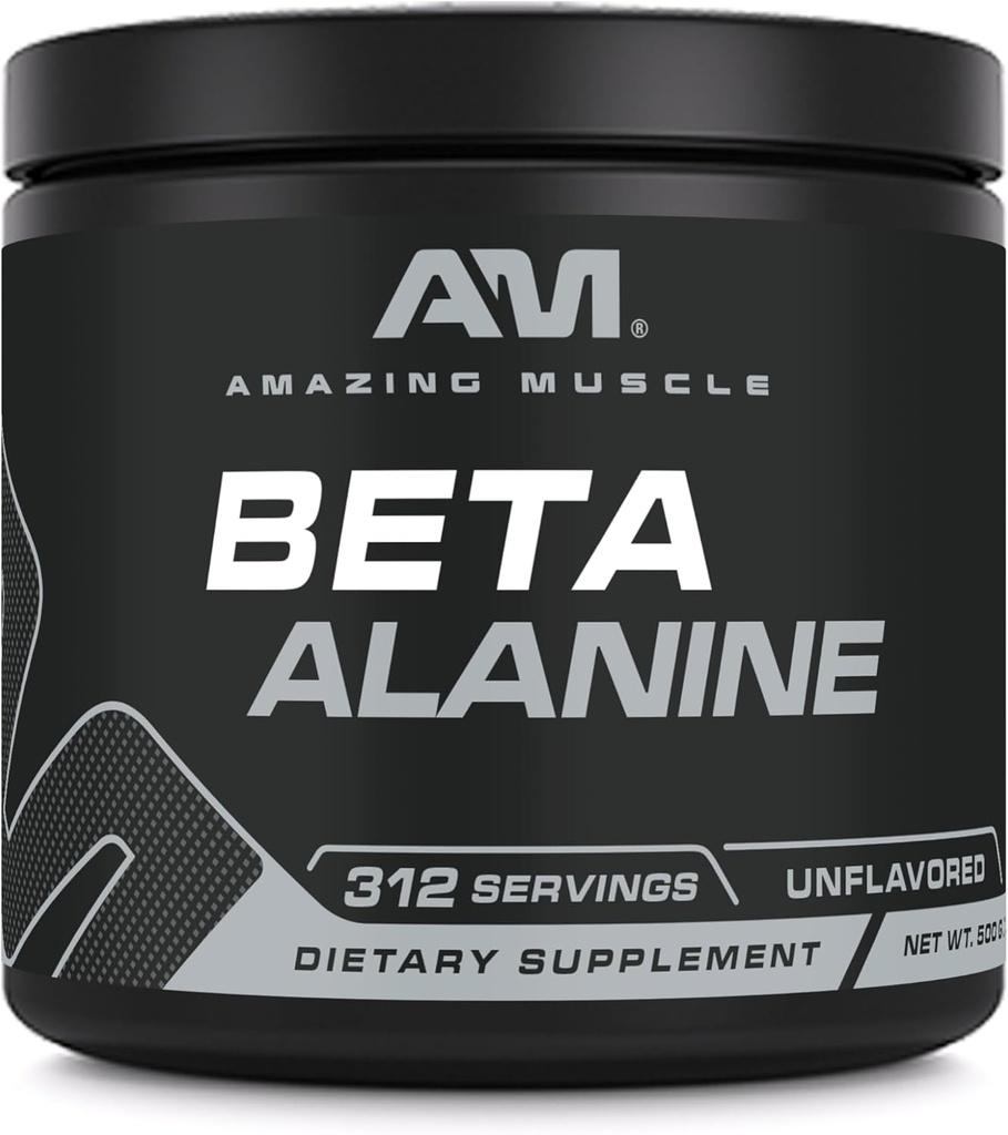 Amazing Muskuļu Beta-Alanīna pulvera papildinājums - 1600 Mg - Neuzliesmojošs - 500 G (1.1 LB) - 312 Kalpojumi - Ne-GMO -Ražots ASV