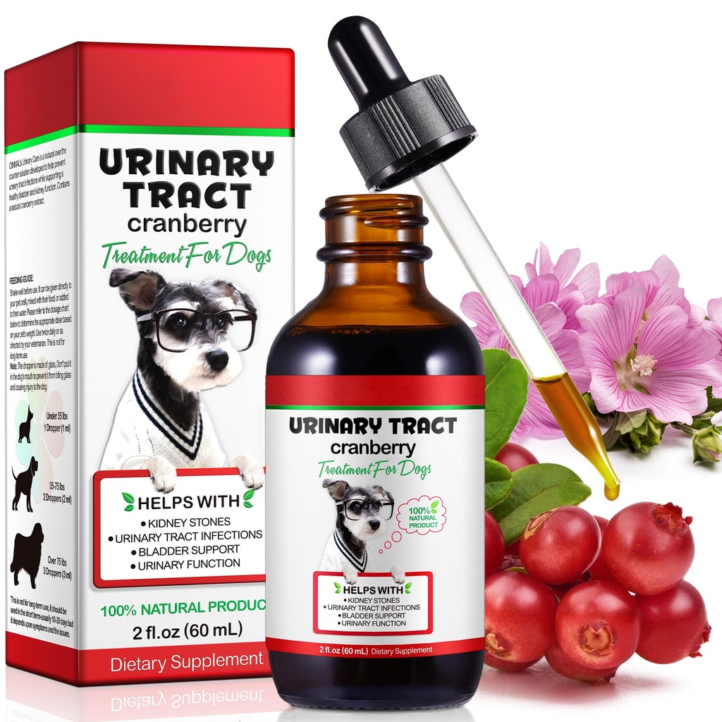 Urīna Tract suņiem, suņiem Urīna Tract Infekcija Ārstēšana ar Dzērveņu Atbalsta Urīna Tract & Urīnpūšļa, Atbalsta Nieru Akmens & Suņu UTI, Pet Papildinājums Dzērveņu Papildinājums suņiem - 60 ml
