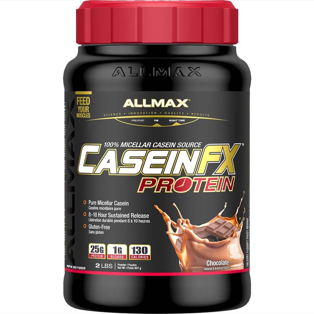 ALLMAX kazeīna-FX proteīna, šokolādes - 2 lb - 25 Grams Slow-Release Protein Per Scoop - Zems Carb & Nulle Pievienots cukurs - Aprox. 27 Kalpo