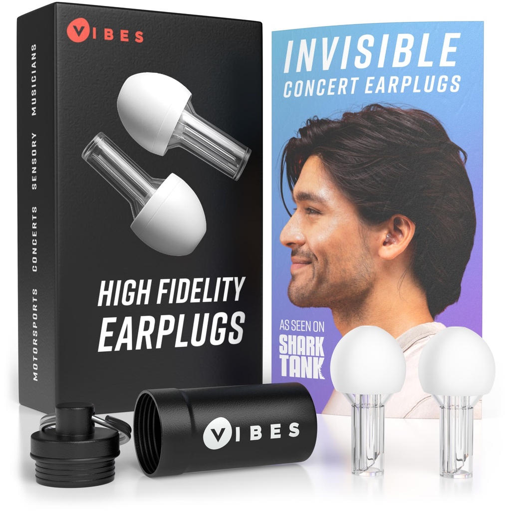 VIBES High Fidelity Concert Ausu spraudņi – Koncertu, mūziķu, raivu un dzīvu notikumu ausu trokšņa samazināšanai – ērta dzirdes aizsardzība skaļā vidē