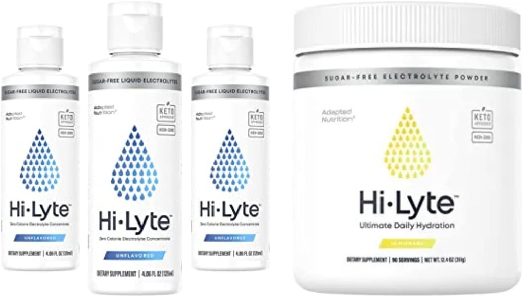 Hi-Lyte elektrolītu pulveris, ikdienas hidrācijas papildinājums Dzērienu maisījums, 90 Kalpojumi, Viegls Atsvaidzinošs Flavors (Lemonāde), ~ Hi-Lyte Elektrolītu koncentrāts imūno atbalstu, 20%+ Vairāk Kālija 144 Servējumi