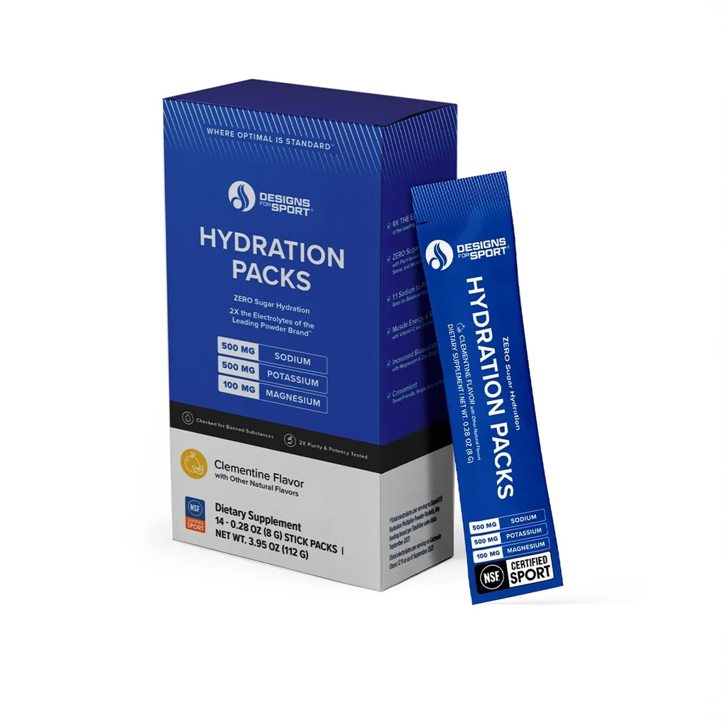 Dizains sporta hidrācijas iepakojumi - Nulles cukura Elektrolītu Dzērienu Mix - Ar D-Ribose, Essential Minerals & Vitamīnu C - NSF Sertificēts Sports - Athletic Hydration Pulveris - Clementine Flavor - 14 Paketes