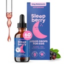 JoySpring sleepberry Kids Melatonin 3 mg – šķidrā miega palīglīdzeklis ar L Theanine, augsta absorbcija Ogu pilieni (2 fl oz) 60 Kalpojumi, bērnu melatonīns ar vitamīnu D Kids Travel Essentials