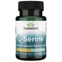 Swanson Ajipure L- Serine Pharmacecal USP Augstas tīrības pakāpes aminoskābes papildinājums Kognitīvā funkcija Smadzeņu veselība 500 mg 60 Veggie kapsulas