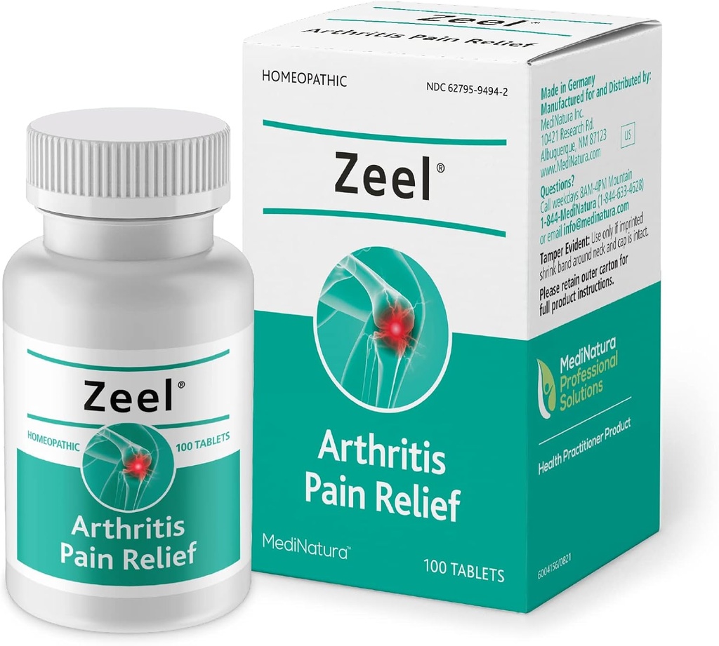 MediNatura Zeel Homeopātiskais atbalsts palīdz atvieglot sāpes un stīvumu ap locītavām - Arnica + 14 Aktīvās dabīgās sastāvdaļas - 100 tabletes