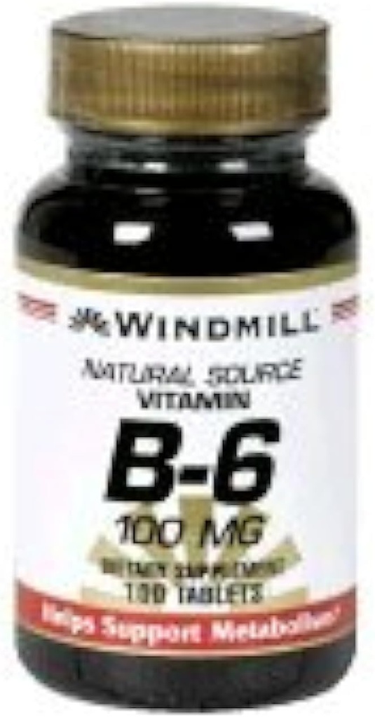 Vējdzirnavas vitamīns B-6 100 mg tabletes 100 TB