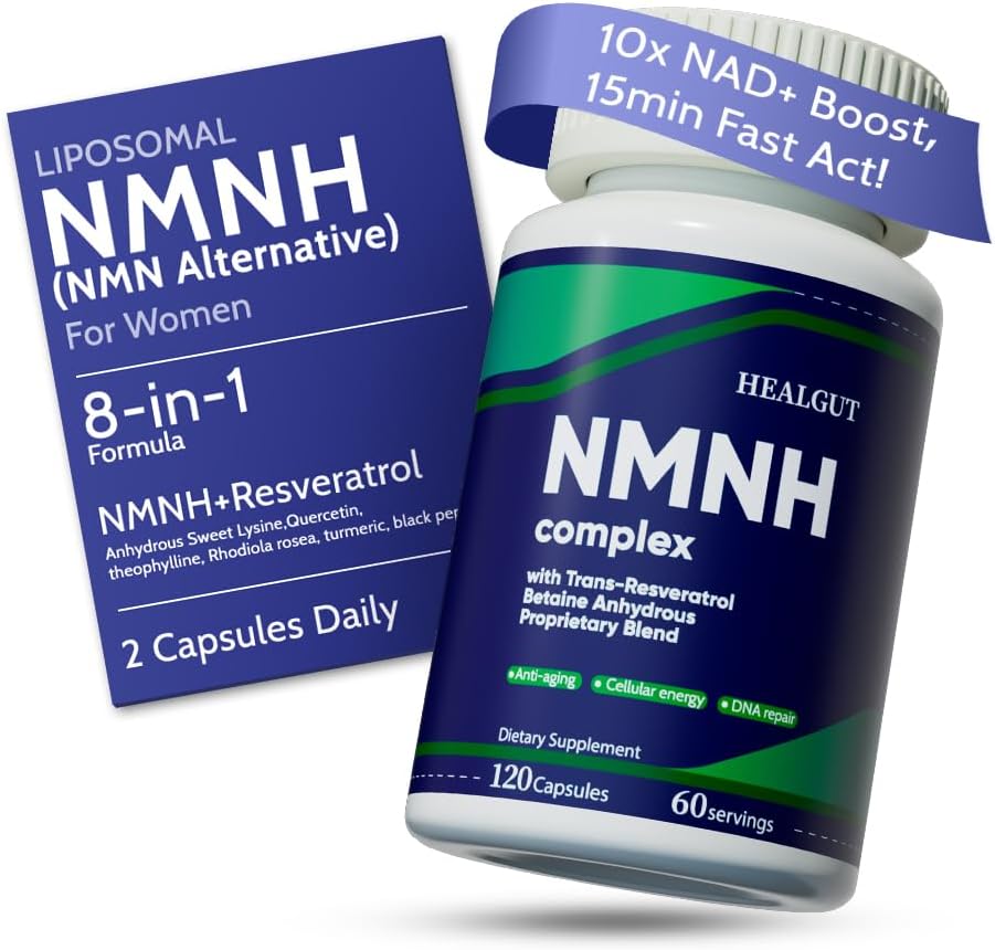 Liposomālā NMNH Papildinājums sievietēm Enerģija: NMN Alternatīva + Trans-Resveratrols + TMG • Palielina NAD+ līmeni, šūnu atjaunošanās un radiācijas ādas - 60 dienu Anti-Aging formula
