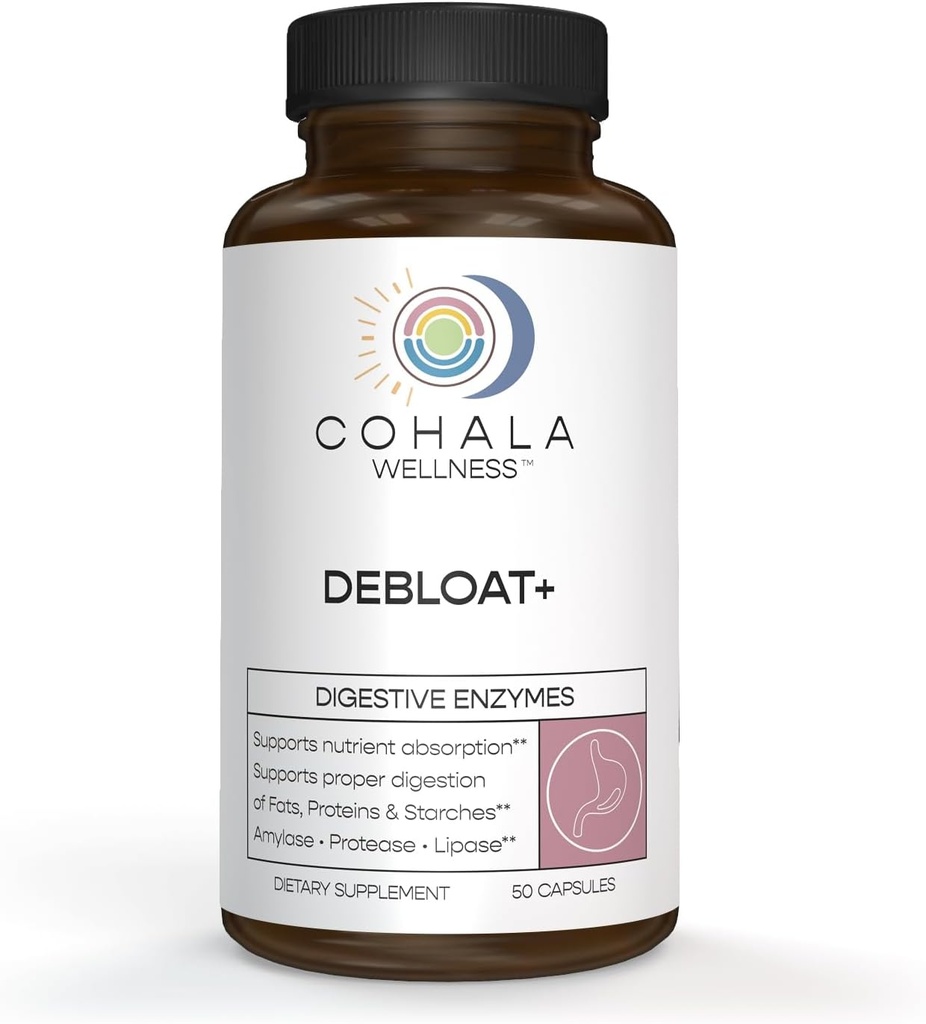 Debloat+ Dabiskie gremošanas enzīmi Uzpūšanās Reliefs Gremošanas veselība Gut Health Nutrient Absorbcija Sadalījums Carbs Tauki un olbaltumvielas All-in-one - 50 kapsulas