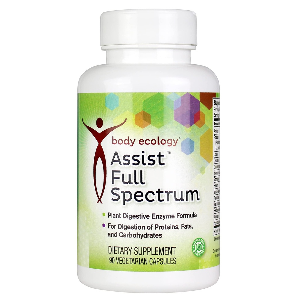 Ķermeņa ekoloģija Asist Full Spectrum Fermenti ) Augu Digestive Enzīmi Papildinājums ) Veselīga Gremošana un Absorbcija Nutrients ) 90 Veģetāriešu skaits