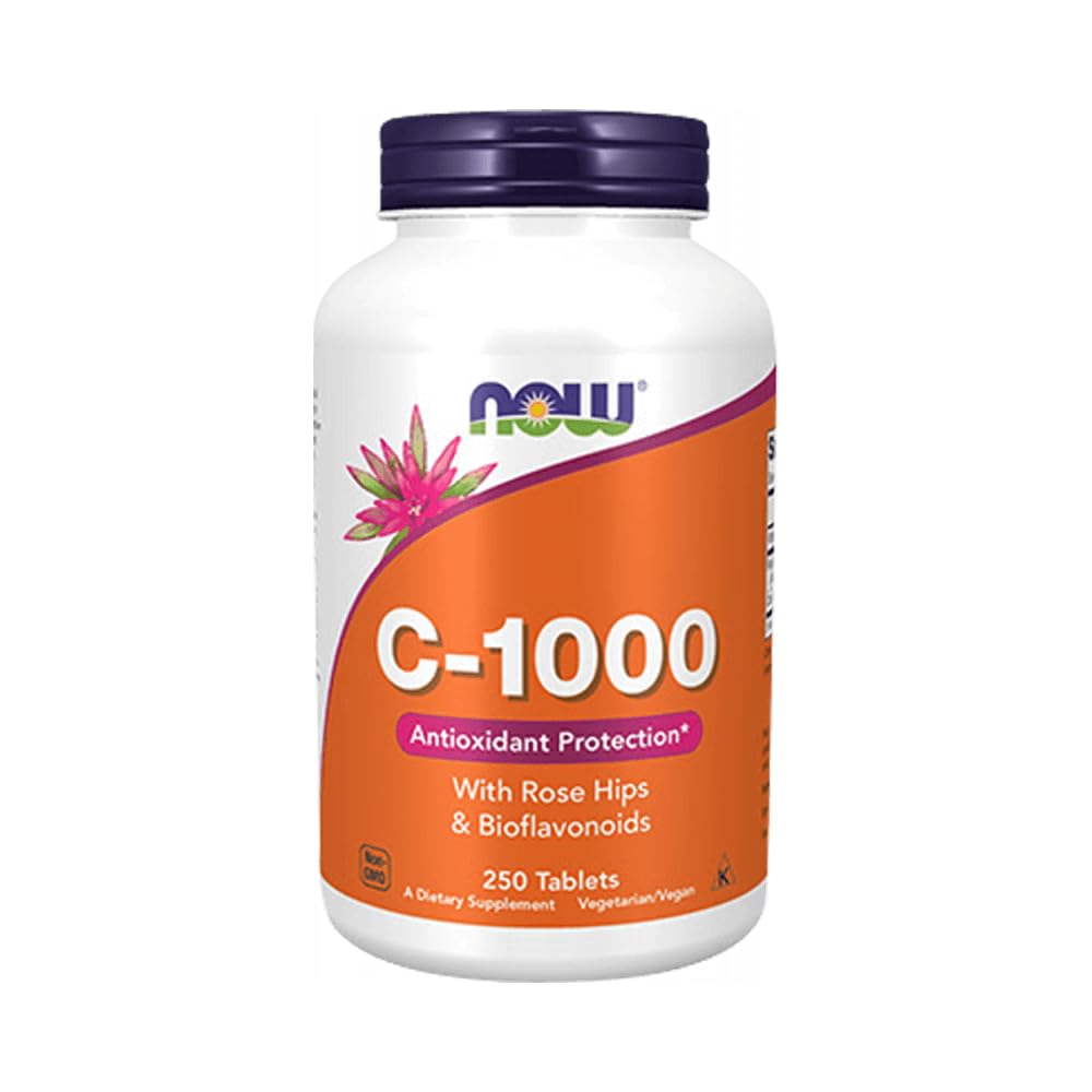 Nulles papildinājumi, C-1000 vitamīns ar Rose Hips & Bioflavonoids, pretoksidantu aizsardzība*, 250 tabletes