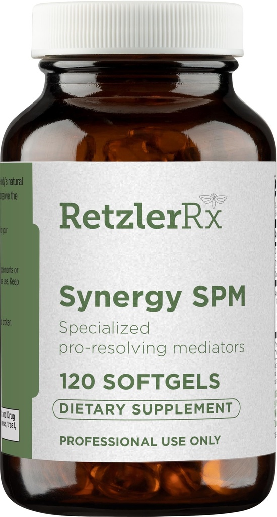 Specializēts Pro Resoling Mediators - Synergy SPM by RetzlerRx® - SPM s locītavu komfortam, audu veselībai un nelielam diskomforta atvieglojumam* - ne-GMO - bez lipekļa - 120 softgeli