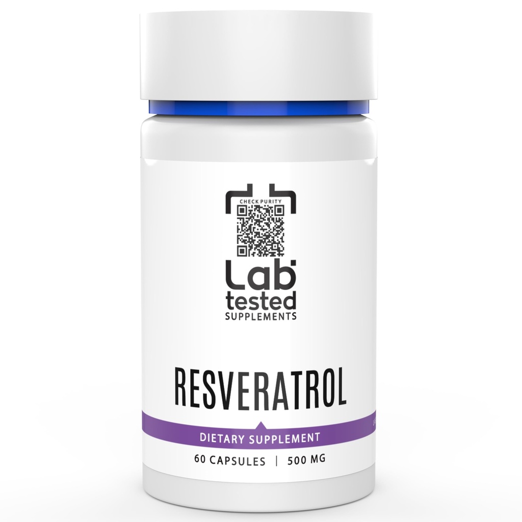 Trans-Resveratrol - 60 500 mg kapsulas - 3. puses COA ar katru partiju# - Pure Resveratrol - bez pildījumiem