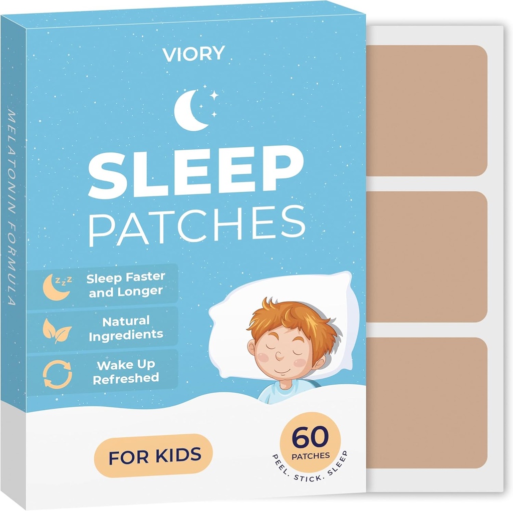 VIORY 60 Miega Patches bērniem Extra Strength - ātri darbojas, 100% dabas sastāvdaļas, āda-draudzīgi un viegli piemērot miega uzlīmes zēniem