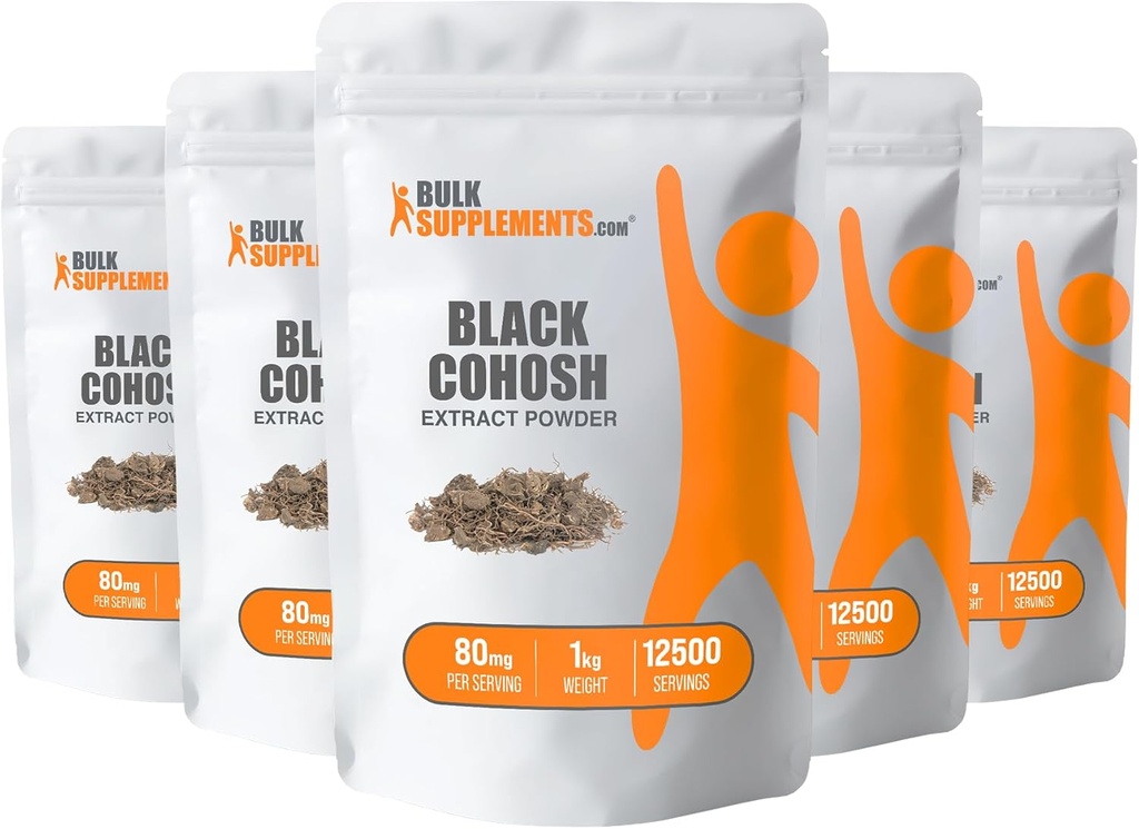 BulkSupplements.com Black Cohosh Extract Powder - Black Cohosh for Menopause Support - Black Cohosh Root Extract - Melanīna papildinājums - Black Cohosh Herb papildinājums (5 kilogrami - 11 mārciņas)