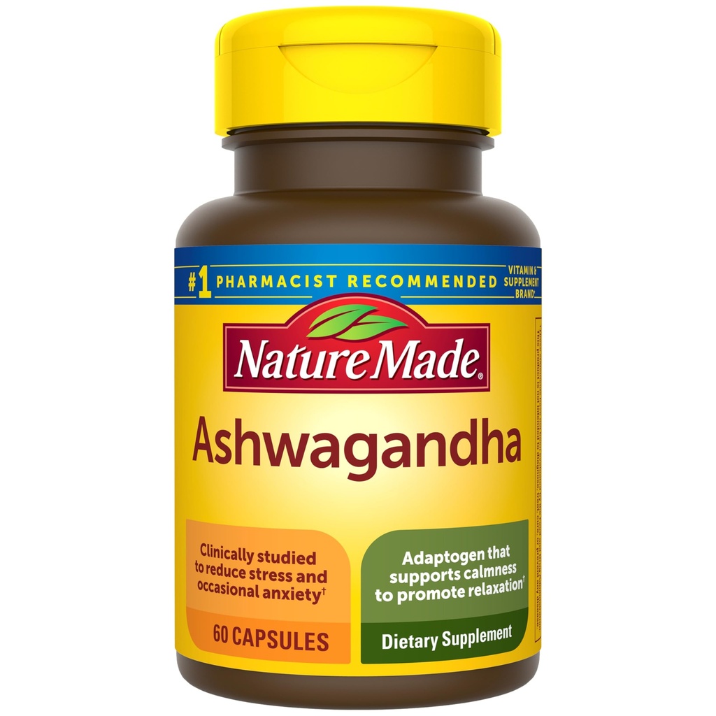 Daba Made Ashwagandha kapsulas 125mg stresa atbalstam, 60 kapsulas, 60 dienu piegādes