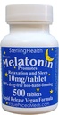 Melatonīns 500 skaits 10 mg Ātri izšķīdiniet Vegan Super Stiprums