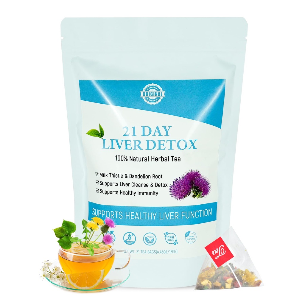 Laicuherb piena dadzis Aknas Detox tēja gremošanas un imunitātes, dabas 21 diena Aknas tīrīt augu tēja aknu tīrīšanai un kuņģa kopšanai, bez kofeīna, 21 Teabags