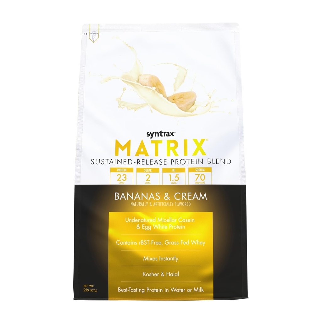 Syntrax Nutrition Matrix - ilgstošas atlaišanas proteīnu Blend, banānu un krēmu 2 mārciņas.