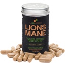 Lion's Mane Mushroom, 60 Capsules, 500mg Katrs, Nervu augšanas faktors (NGF) & Nootropic (Focus, Memory, BDNF), Karstā ūdens ekstrakts, koksnes sūnas, Augļķermeņi, 30% Beta-D-Glucans