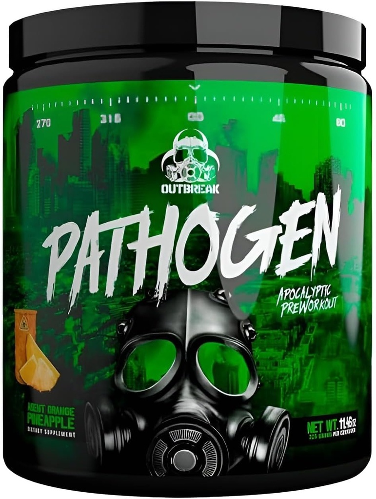 Patogēns pirms treniņa - Enerģijas Boost Preworkout Pulveris, Enerģijas Inducting Stimulatori un Muskuļu Sūknis Evoking Savienojumi (Agent Orange-Pineapple, 11.45 oz.)