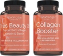 Reserveage Beauty, Tres Beauty 3, Skaistuma papildinājums matu augšanai, ādas kopšanai un nagu kopšanai 90Caps un kolagēna pastiprinātājs, kolagēna papildinājums ādas kopšanai un locītavu veselībai, Atbalsta Healt 60Caps