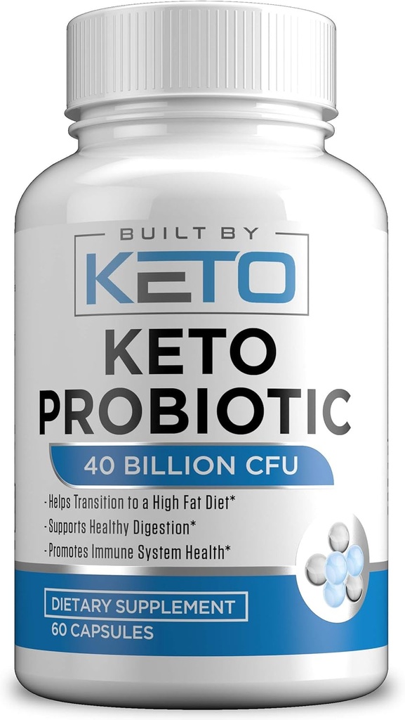 Keto Probiotikas ar prebiotiku - Gremošanas & Gut Veselība - Atbalsta Dažreiz Aizcietējums, Caureja, Gāzu & Blooting - Probiotikas sievietēm un vīriešiem - Ketogēna Diēta Probiotika - 60 Kapsulas