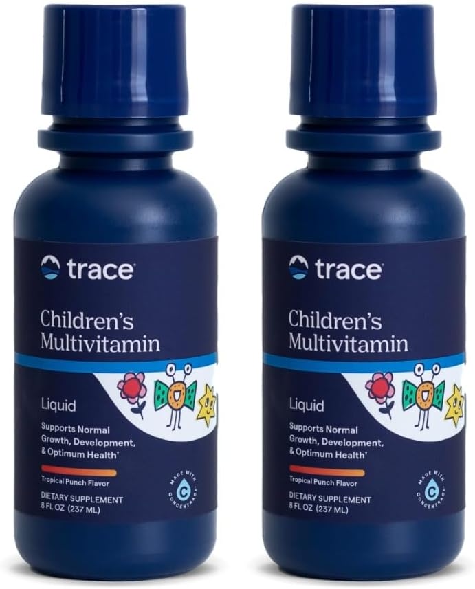 Trace Minerals -- Kid's Multi --- Šķidrs Multivitamīnu Papildinājums ar vitamīnu C, Cinka, & Minerālvielas -- atbalsta veselīgu kaulu un imunitāte bērniem -- Natural Citrus Punch Flavor - 96 Servējumi, 8 fl oz (2 iepakojums)