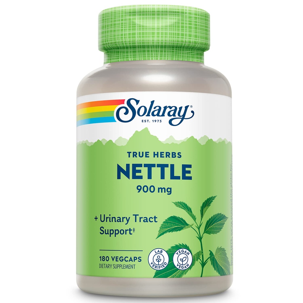 SOLARAY Nattle Leaf 450mg Veselīgas nieres, urīna un prostatas atbalsts Tradicionālā lietošana veselīgas alerģijas reakcijas un elpošanas labsajūtu 180 CT