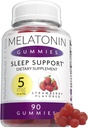 Melatonīns Gumijas bērniem un pieaugušajiem - 5mg Miega atbalsta palīglīdzeklis labākai miega kvalitātei, lieliska uzkoda, ideāli piemērots bērniem, pusaudžiem un pieaugušajiem 90 5 mg smaganu