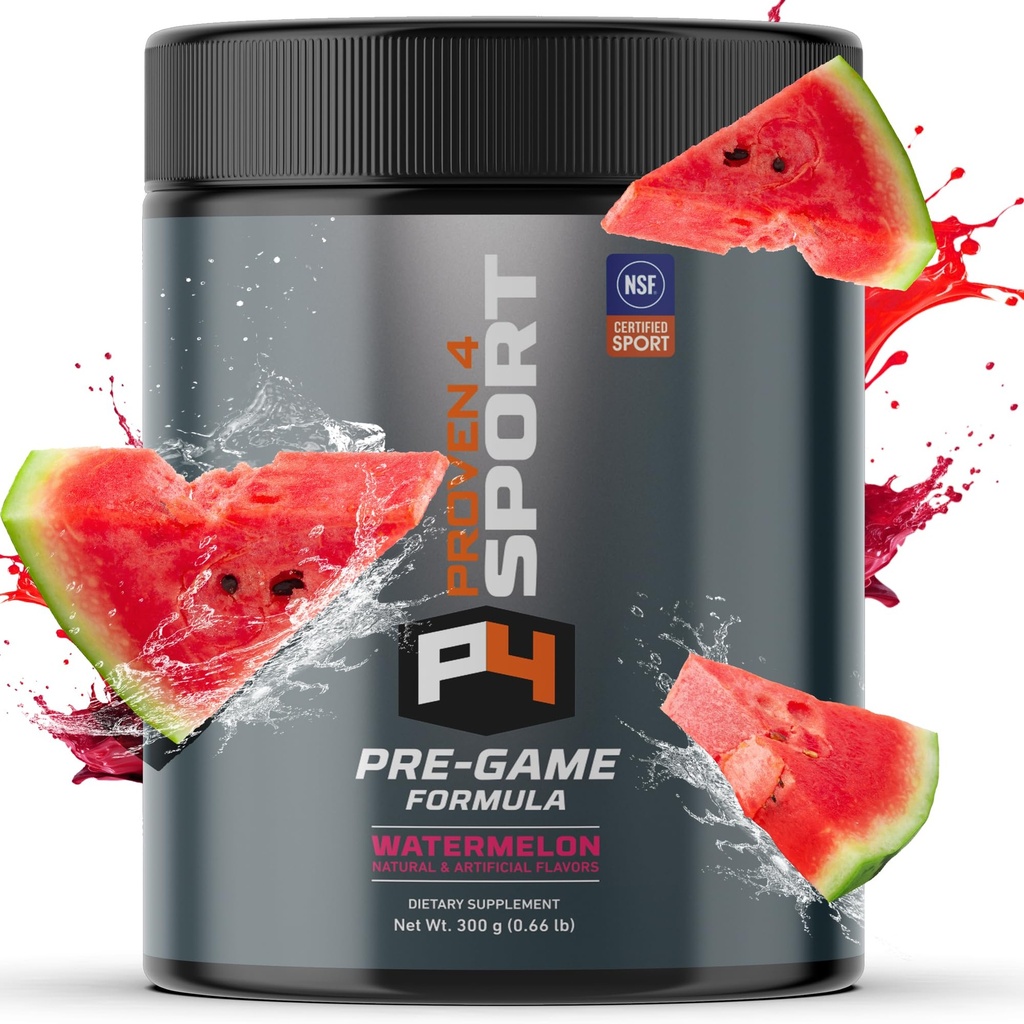 Proven4 Pirms treniņa Pulveris vīriešiem un sievietēm ar kreatīnu - Beta Alanine - Kofeīns NSF Sertificēts pirms treniņa Enerģijas papildinājums Arbūzs 30 Kalpo