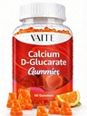 Kalcija D-Glucarate Gummies 1000mg - CDG Attīrīšanas papildinājums vīriešiem un sievietēm, Hormonu vielmaiņas balanss un menopauzes atbalsts, ne-GMO, Vegan, bez lipekļa, sojas bezmaksas piedevas, 60 gumija košļājamās vielas